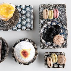 Patterned Rectangle Stoneware Plate Set of 2