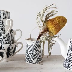 Patterned Stoneware Creamer Set of 2