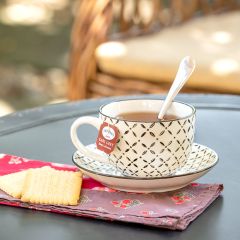 Patterned Teacup With Saucer