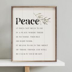 Peace Greenery Wood Wall Art
