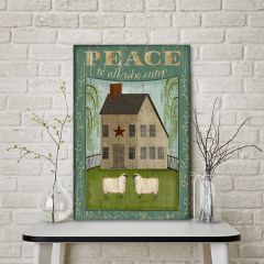 Peace To All Who Enter Farmhouse Canvas Wall Art