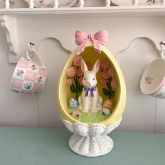 Pedestal Easter Egg With Rabbit