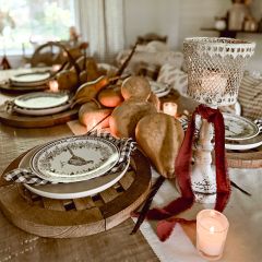 Distressed Finespun Metal Candle Holder Set of 2
