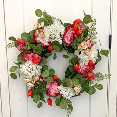 Peony With Tulips Wreath
