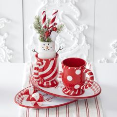 Peppermint Candy Pattern Ceramic Mug Set of 2