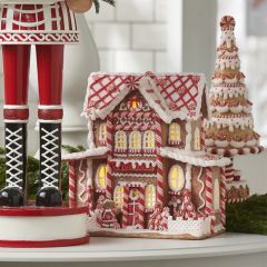 Peppermint Stick Light Up Gingerbread House