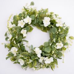 Petunia Flower and Eucalyptus Wreath