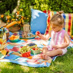 Picnic Patchwork Kantha Stitch Throw