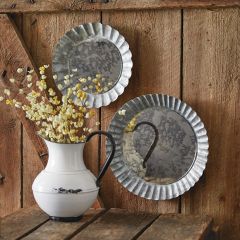 Pie Tin Wall Mirrors Set of 2