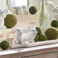 Pigs With Glasses Figurine Set of 2