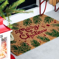 Pine Berry Merry Christmas Door Mat