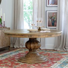 Pine Pedestal Dining Table with Extender