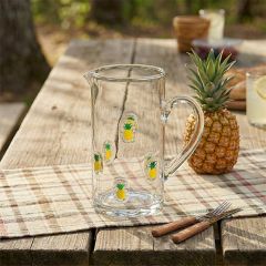 Pineapple Accented Glass Drink Pitcher