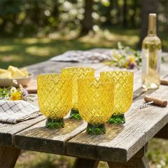 Pineapple Shaped Acrylic Drinking Glass Set of 4