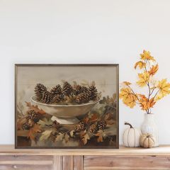 Pinecones Fall Centerpiece Wall Art