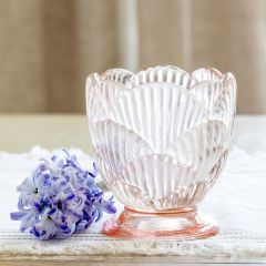 Pink Clam Shell Glass Vase 4 inch