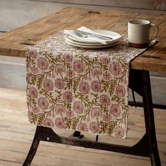 Pink Clematis Print Cotton Dish Towel