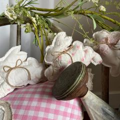 Pink Floral Vintage Quilt Bunny Garland