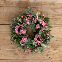 Pink Geranium Floral Wreath