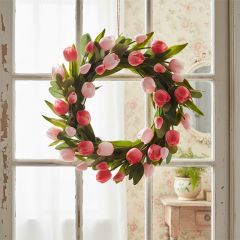 Pink Hues Faux Tulip Wreath