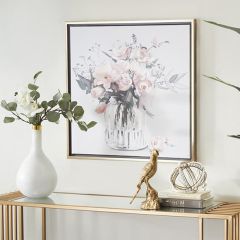 Pink Pastel Floral Bouquet Canvas Wall Art