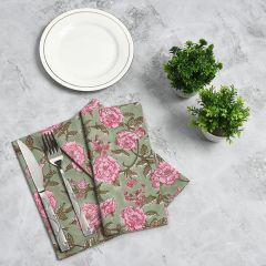 Pink Tourmaline Cotton Floral Napkin Set of 6