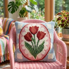 Pink Tulips Hook Accent Pillow
