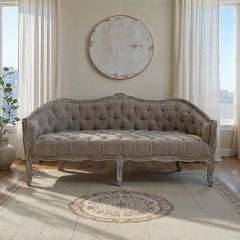 Pintucked Boucle Fabric Sofa