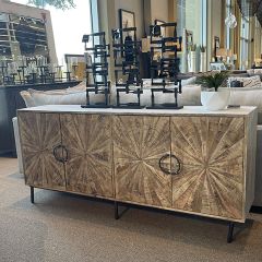 Pinwheel Wood and Metal Sideboard