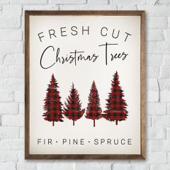Plaid Christmas Trees Wall Art
