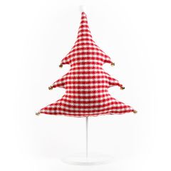 Plaid Fabric Christmas Tree on Stand