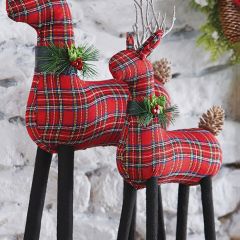 Plaid Holiday Standing Deer