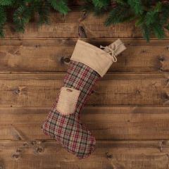 Plaid Jute Stocking With Pocket