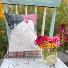 Plaid Patchwork Barn Accent Pillow