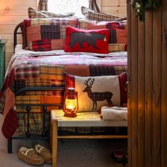 Plaid Patchwork Blocks Standard Sham Set of 2