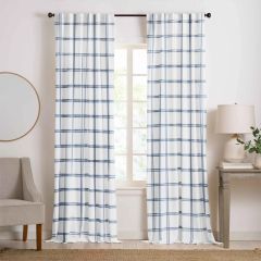 Plaid Pattern Room Darkening Curtain Panel 95 Inch