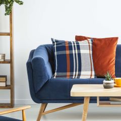 Plaid Print Square Throw Pillow