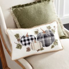 Plaid Pumpkin Trio Accent Pillow