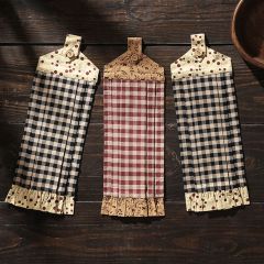 Pleated Gingham Tea Towel Set of 3