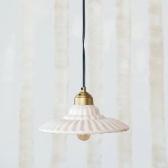 Pleated Stoneware Pendant Light