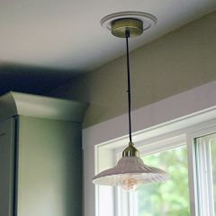 Pleated Stoneware Pendant Light