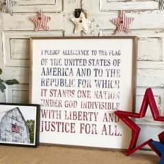 Pledge Allegiance Blue And Red White Framed Wall Decor