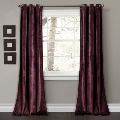 Plum Prima Velvet Room Darkening Curtain Panel Set of 2