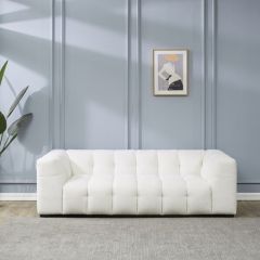Plush Boucle Tufted Sofa