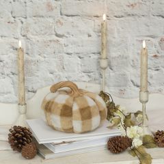 Plush Buffalo Check Fabric Pumpkin 6 Inch