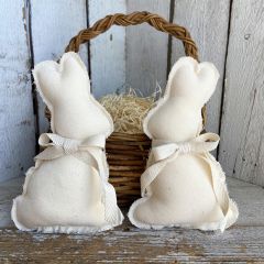 Plush White Chocolate Bunny With Bow Set of 2