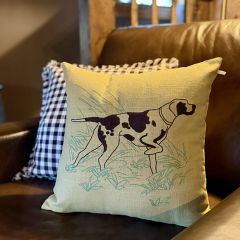 Pointer Dog Chainstitched Accent Pillow