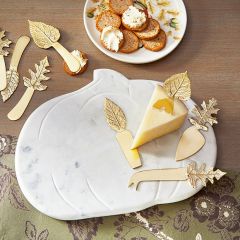 Polished Marble Pumpkin Serving Board
