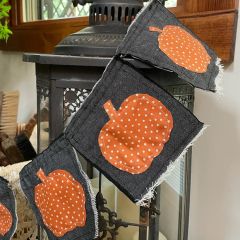 Polka Dot Pumpkin Banner Garland