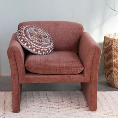 Pom Pom Trim Embroidered Cushion Pillow